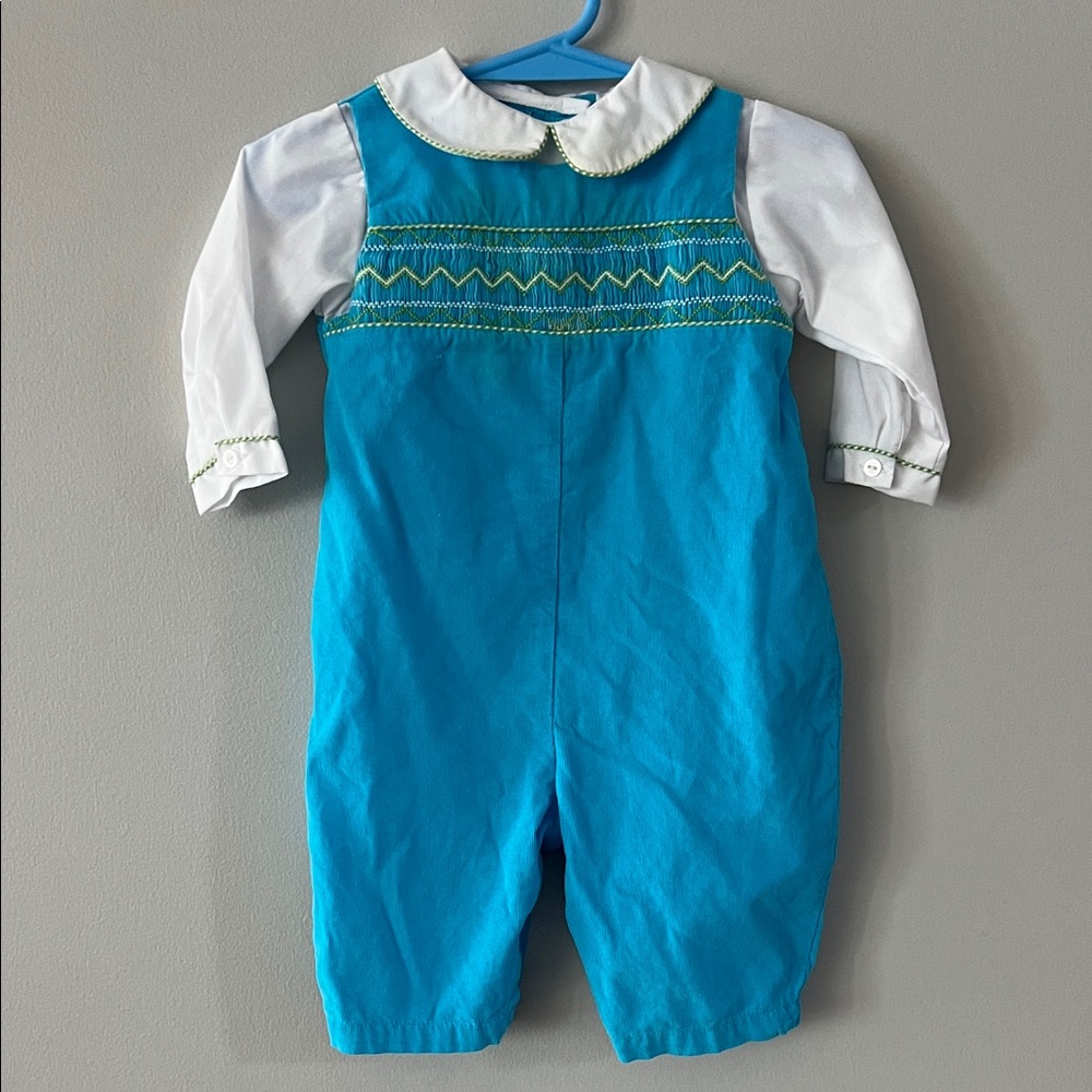 Petit Ami Blue and White Kids One Piece